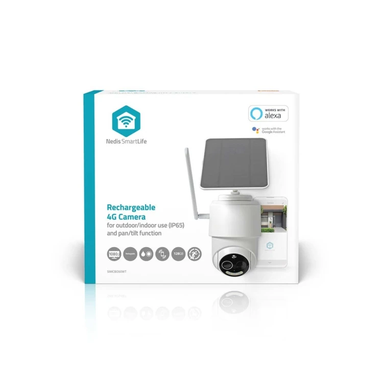 Kamera zewnętrzna Nedis Smartlife 4G, IP65 czujnik ruchu, night vision, biały
