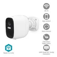 Kamera zewnętrzna Nedis Smartlife Wifi, IP66, czujnik ruchu, night vision, biały