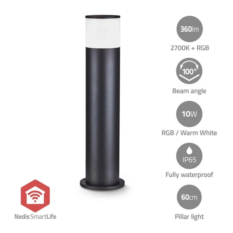 Lampa zewnętrzna Nedis ZBLOP10RGBW Smartlife RGB Zigbee 3.0 10 + 4W