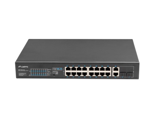 Lanberg Switch rack 19" POE+ 16x 100MB /2X COMBO  GIGABIT ETHERNET 150W