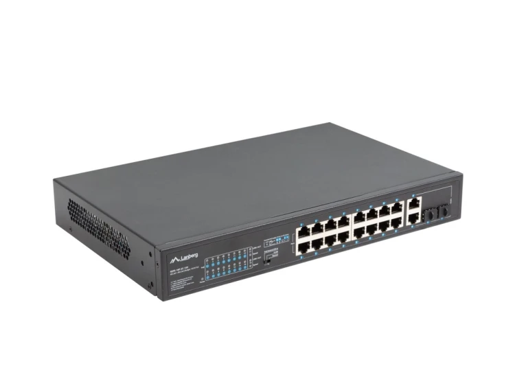 Lanberg Switch rack 19" POE+ 16x 100MB /2X COMBO  GIGABIT ETHERNET 150W