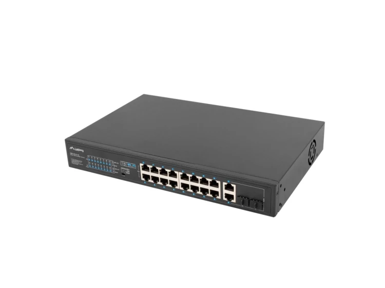 Lanberg Switch rack 19" POE+ 16x 100MB /2X COMBO  GIGABIT ETHERNET 150W