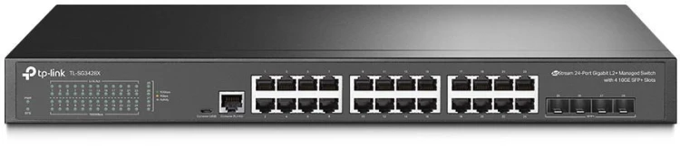 TP-Link Omada SG3428X łącza sieciowe Zarządzany L2+/L3 Gigabit Ethernet (10/100/1000) 1U Czarny