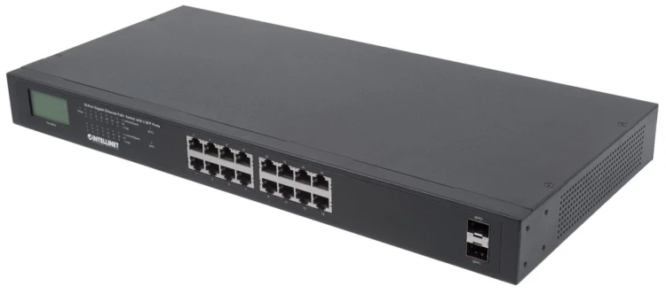 Intellinet 561259 łącza sieciowe Nie zarządzany Gigabit Ethernet (10/100/1000) Obsługa PoE Czarny