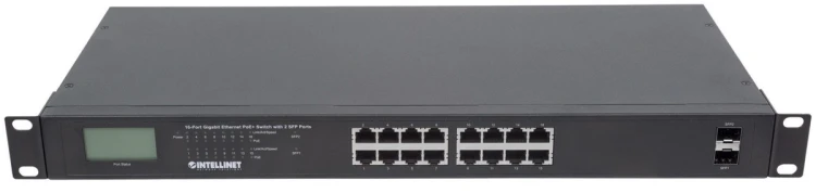 Intellinet 561259 łącza sieciowe Nie zarządzany Gigabit Ethernet (10/100/1000) Obsługa PoE Czarny