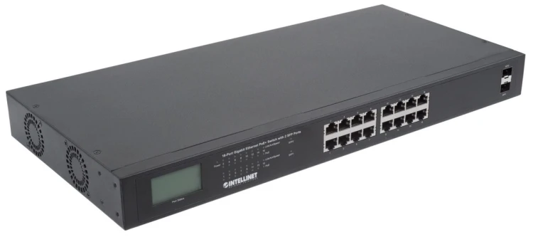 Intellinet 561259 łącza sieciowe Nie zarządzany Gigabit Ethernet (10/100/1000) Obsługa PoE Czarny
