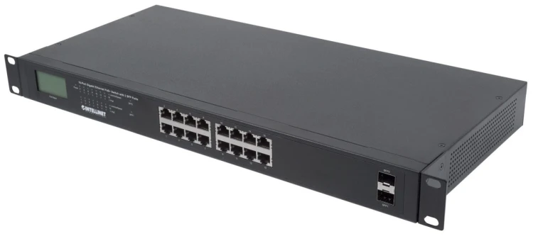 Intellinet 561259 łącza sieciowe Nie zarządzany Gigabit Ethernet (10/100/1000) Obsługa PoE Czarny