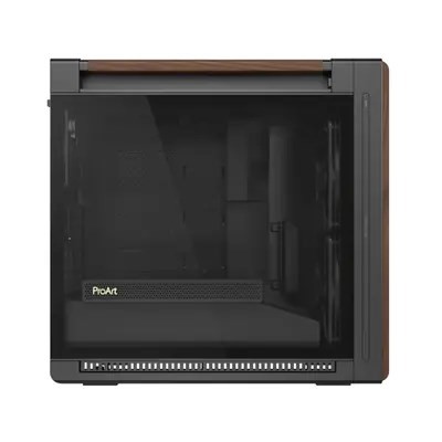 ASUS ProArt PA602 Wood Edition Modern Black - Tempered Glass Panel Midi Tower Czarny, Drewno