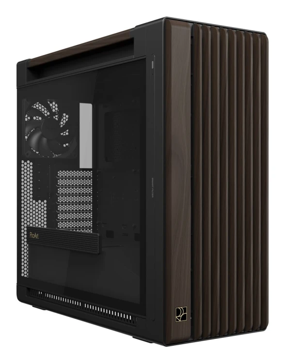 ASUS ProArt PA602 Wood Edition Modern Black - Tempered Glass Panel Midi Tower Czarny, Drewno