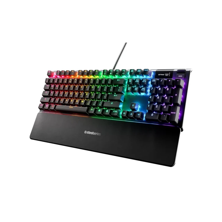 Klawiatura gamingowa SteelSeries Apex 5, układ amerykański, przewodowa, czarna Klawiatura gamingowa SteelSeries Apex 5 Hybrydowe niebieskie mechaniczn