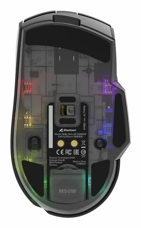 Mysz optyczna RGB Skiller SGM50W czarna + stacja