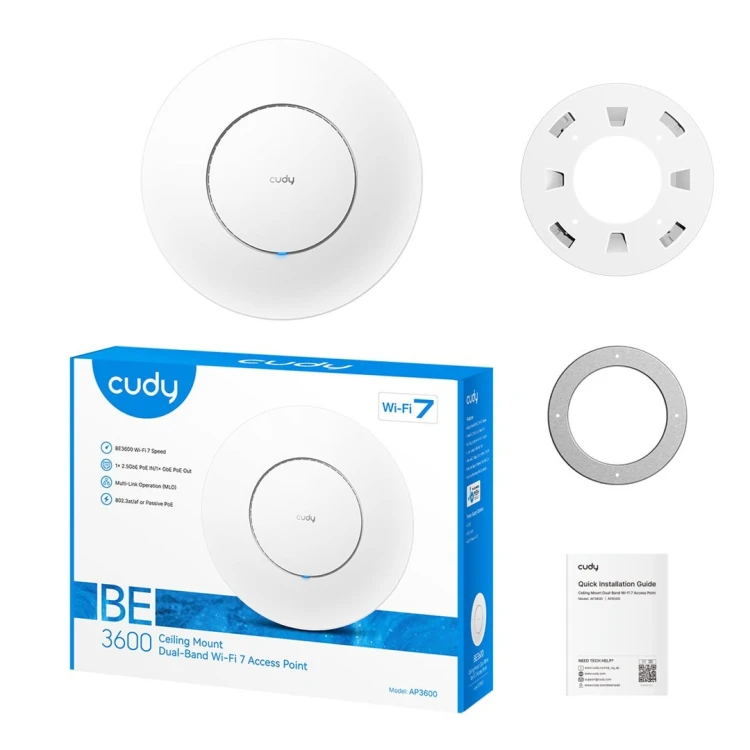 Punkt dostępu AP3600 Wi-Fi 7 2.4 GHz 5 GHz 688 Mb/s + 2882 Mb/s CUDY