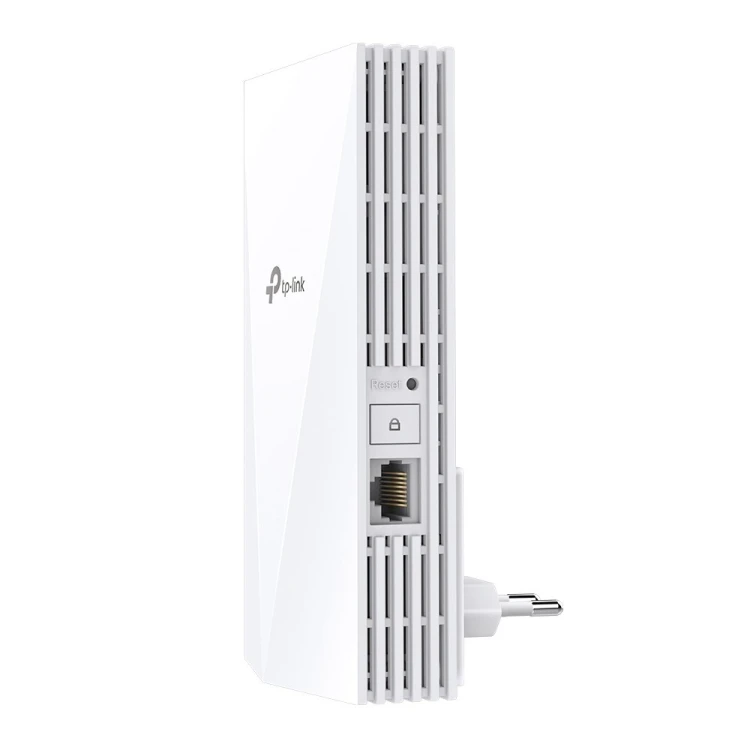 Wzmacniacz sygnału TP-Link AX3000 Wi-Fi 6, szybkość 574 Mb/s w paśmie 2,4 GHz + 2402 Mb/s w paśmie 5 GHz, spec: 2 anteny wewnętrzne, 1 port gigabitowy