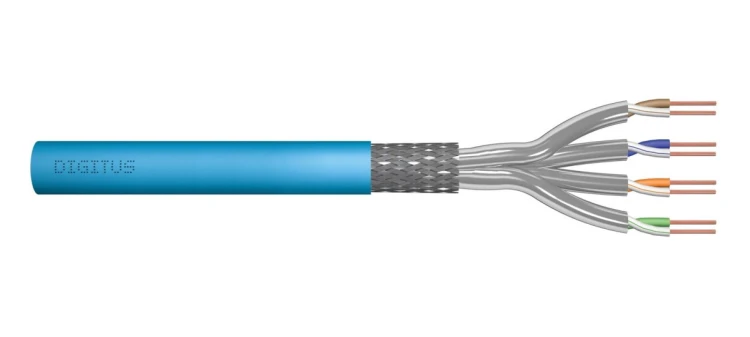 Kabel instalacyjny DIGITUS kat.6A, S/FTP, Eca, AWG 23/1, LSOH, 100m, niebieski