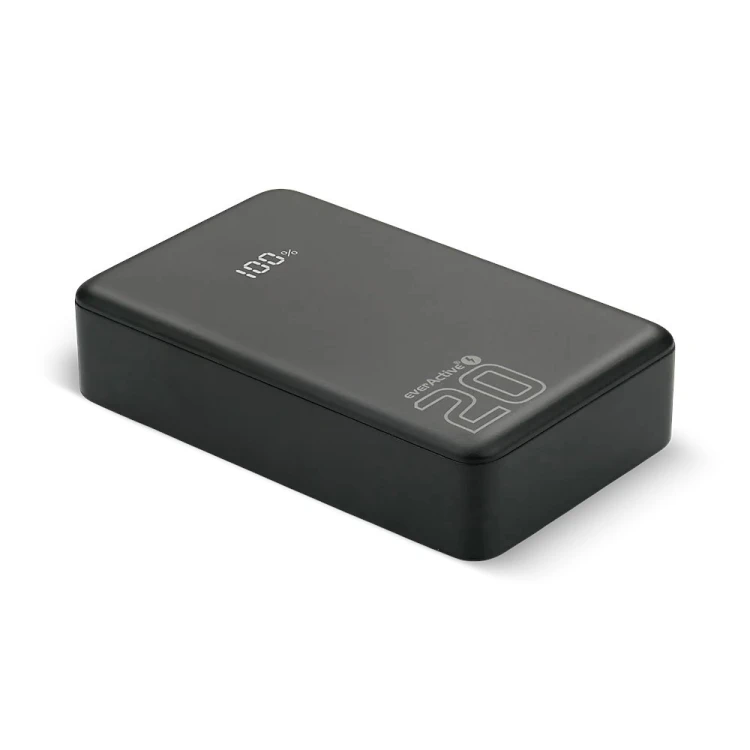 EVERACTIVE POWERBANK 20 000MAH, 1X USB, 2X USB-C, 20W, QC4+, WYŚWIETLACZ LCD, CZARNY EB-22QB