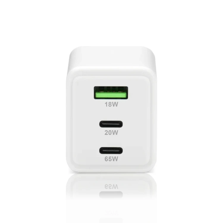 EVERACTIVE ŁADOWARKA SIECIOWA GAN 1 X USB, 2 X USB-C QUICK CHARGE 4+ 65W BIAŁA SC-655Q