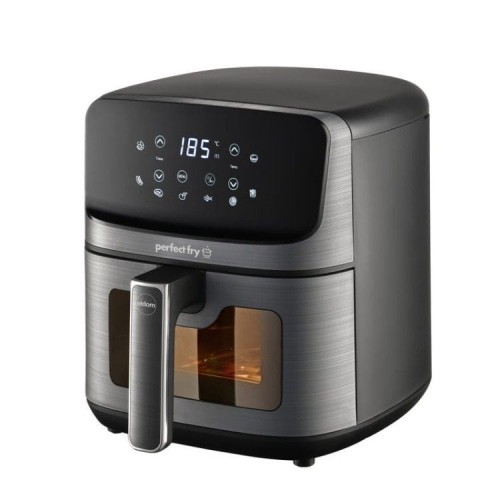 ELDOM FRYTKOWNIC BEZTŁUSZCZOWA FR45 FRITELO 1500W REGULACJA TEMP 80-200°C SZKLANE OKNO W POJEMNIKU DOTYKOWY PANEL STERUJĄCY