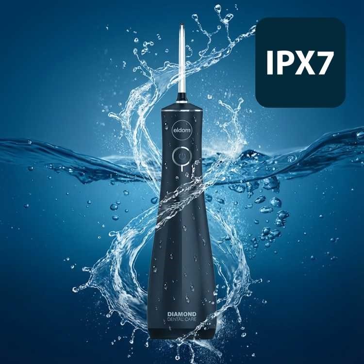 ELDOM IRYGATOR RY200C 230 ML BEZPRZEWODOWY, CZAS PRCY 60 MIN. CZAS ŁADOWANIA OK. 6 H ,ETUI PODRÓŻNE, PRZEWÓD USB, IPX7 CZARNY