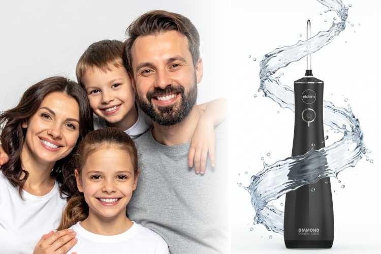 ELDOM IRYGATOR RY200C 230 ML BEZPRZEWODOWY, CZAS PRCY 60 MIN. CZAS ŁADOWANIA OK. 6 H ,ETUI PODRÓŻNE, PRZEWÓD USB, IPX7 CZARNY