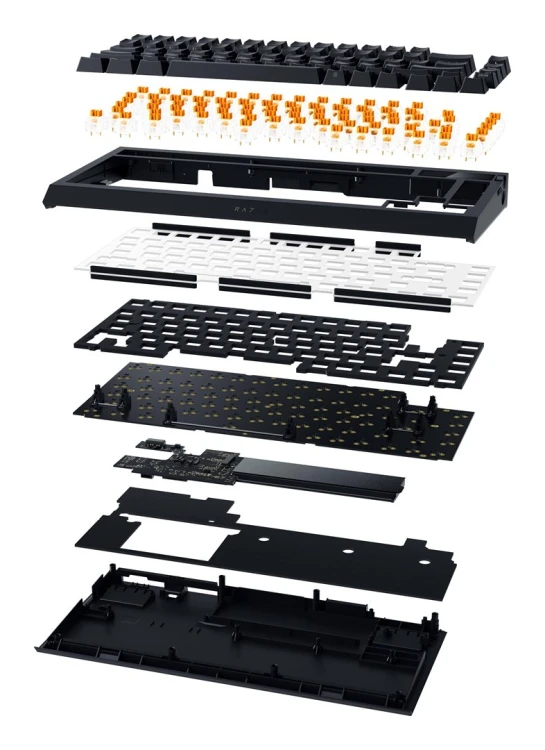 Klawiatura mechaniczna Razer | BlackWidow V4 Pro 75% | Mechanical Gaming Keyboard | 4K Hz Wireless | US | Black | Orange Tactile Switches Gen-3 | Wire