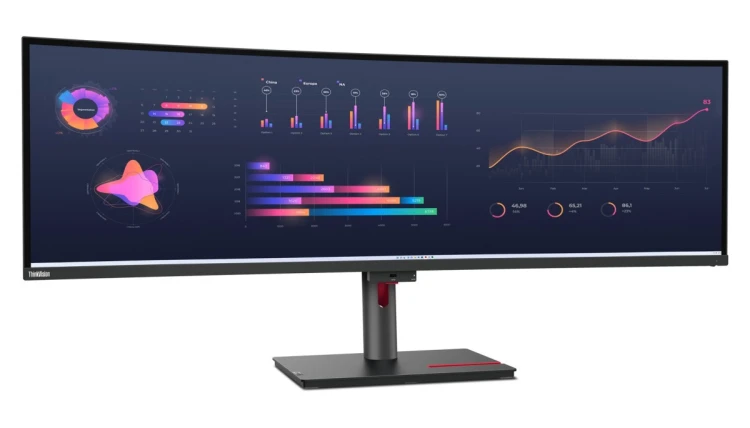 Lenovo ThinkVision P49w-30 monitor komputerowy 124,5 cm (49") 5120 x 1440 px Dual WQHD LED Czarny