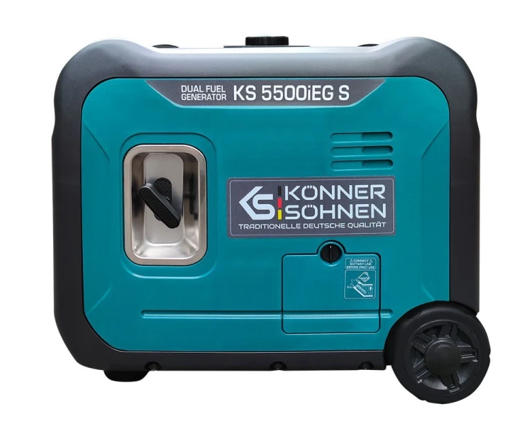 Könner & Söhnen KS 5500iEG S agregat prądotwórczy 5000 W 13,5 l Gazu płynny (LPG), Benzynowy Kolor Aqua, Czarny