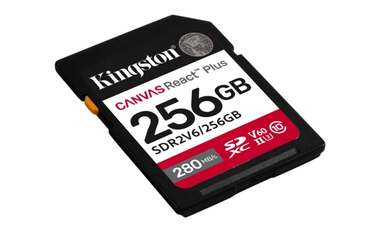 Kingston 256GB SDXC CANVAS REACT PLUS U3/UHS-II 280R/150W V60 FULL HD/4K