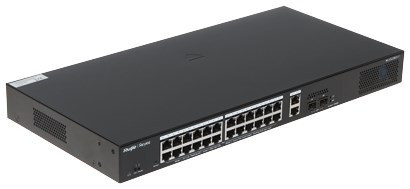 Ruijie Networks RG-ES228GS-P łącza sieciowe Zarządzany Gigabit Ethernet (10/100/1000) Obsługa PoE Czarny