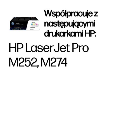 HP 201X – zestaw 3 oryginalnych wkładów z tonerem LaserJet XL, błękitny/purpurowy/żółty
