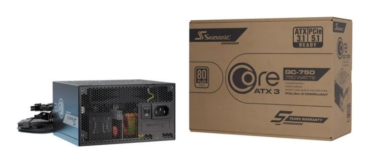 Seasonic CORE GC-750 ATX 3.1 moduł zasilaczy 750 W 20+4 pin ATX Czarny