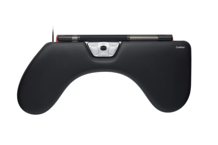 Contour Design RollerMouse Czerwona Max, przewodowa, USB Type-A, 2800 DPI, Srebrny