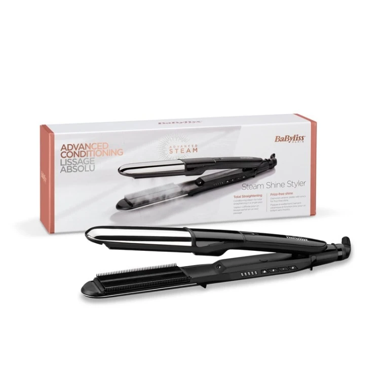 BaByliss Steam Mist Styler Prostownica Para Czarny, Srebrny 2,5 m