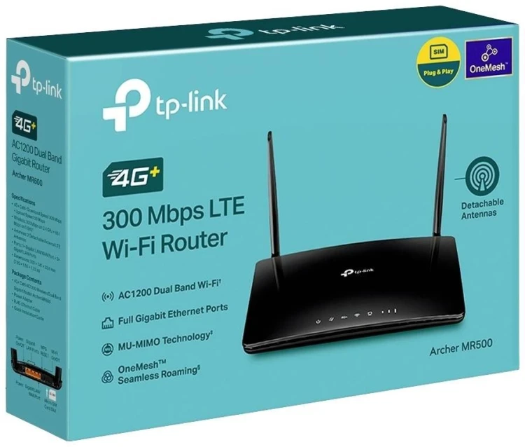 TP-Link Archer MR500 router bezprzewodowy Gigabit Ethernet Dual-band (2.4 GHz/5 GHz) 3G 4G Czarny