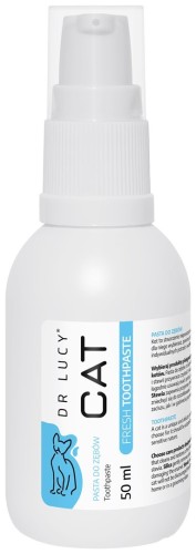 DR LUCY - CAT FRESH TOOTHPASTE 50 ML PASTA DO KOCICH ZĘBÓW PRZYWRACAJĄCA CZYSTOŚĆ I ŚWIEŻY ZAPACH NA BAZIE NATURALNYCH KRZEMIONEK I STEWII