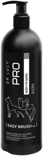 DR LUCY - PRO EASY BRUSH OIL 0,5 L - OLEJEK UŁATWIAJĄCY ROZCZESYWANIE (ZE SPŁUKIWANIEM) SIERŚCI PSÓW