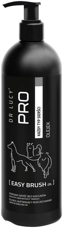 DR LUCY - PRO EASY BRUSH OIL 0,5 L - OLEJEK UŁATWIAJĄCY ROZCZESYWANIE (ZE SPŁUKIWANIEM) SIERŚCI PSÓW