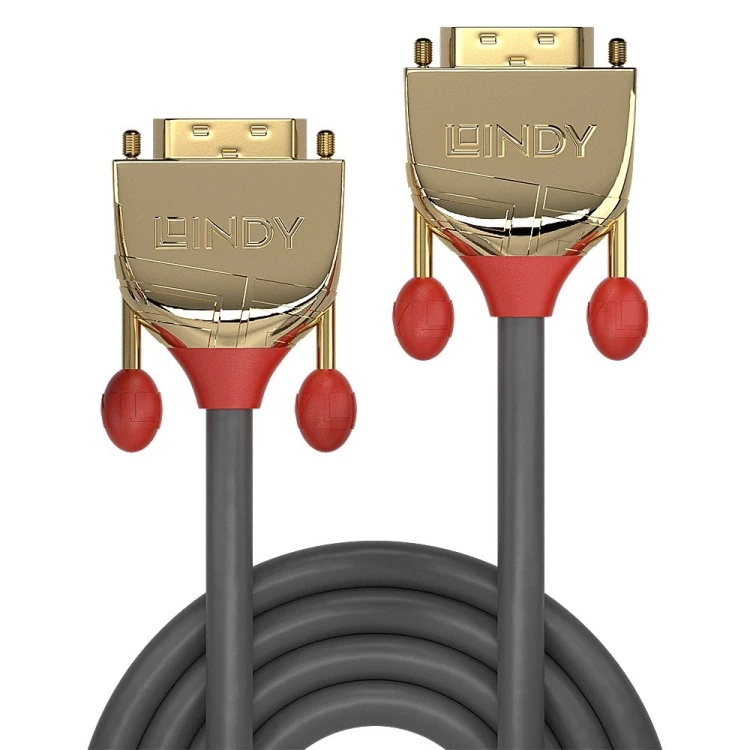 Lindy 36217 kabel DVI 20 m DVI-D Złoto, Szary