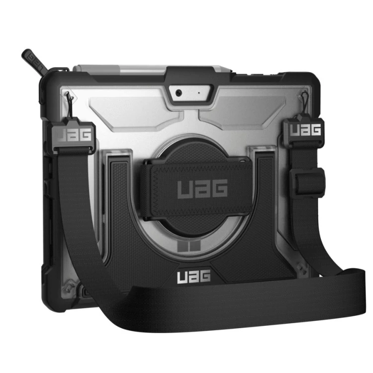 UAG Plasma-  obudowa ochronna z wbudowaną podstawką oraz paskiem na dłoń i ramię do Microsoft Surface Go 1/2/3/4 G (ice)