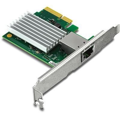 Karta sieciowa Trendnet TEG-10GECTX, wewnętrzna, przewodowa, PCI Express, Ethernet, 10000 Mbit/s, zielony, szary