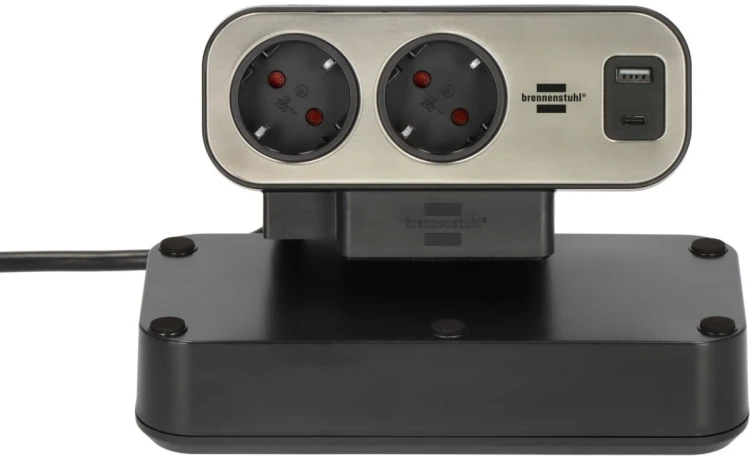 Listwa zasilająca Brennenstuhl Estilo Duplex z ochroną przeciwprzepięciową, 1x USB C, 9x gniazda