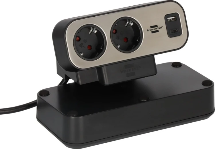 Listwa zasilająca Brennenstuhl Estilo Duplex z ochroną przeciwprzepięciową, 1x USB C, 9x gniazda