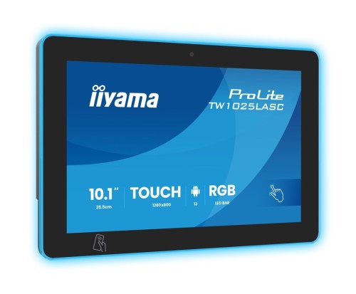 iiyama ProLite TW1025LASC-B3PNR monitor komputerowy 25,6 cm (10.1") 1280 x 800 px WXGA LED Ekran dotykowy Przeznaczony dla wielu użytkowników Czarny