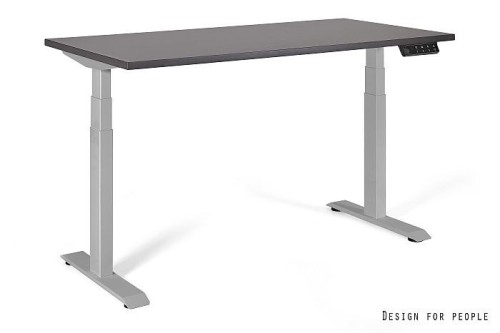 Biurko/Stolik z regulowaną wysokością UNIQUE ACTIVE I 14-C103W-G-140-YZ-13 szary stelaż i blat, 140X70 cm