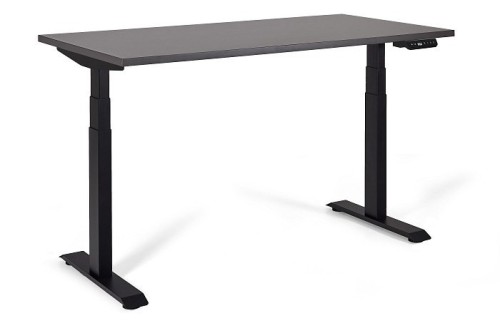 Biurko/Stolik z regulowaną wysokością UNIQUE ACTIVE I 14-C103W-B-140-YZ-13 czarny stelaż blat antracyt, 140X70 cm