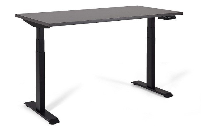 Biurko/Stolik z regulowaną wysokością UNIQUE ACTIVE I 14-C103W-B-140-YZ-13 czarny stelaż blat antracyt, 140X70 cm