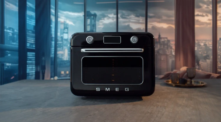 Smeg COF01BLEU piec parowy Mała Czarny Przyciski, Obrotowy