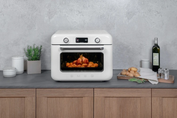 Smeg COF01WHEU piec parowy Mała Biały Przyciski, Obrotowy