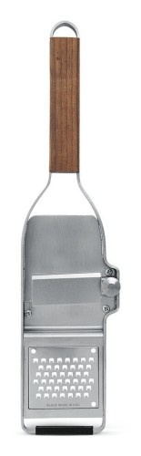 Microplane 43313 ręczna tarka / spiralizer Tarka z uchwytem Srebrny, Drewno