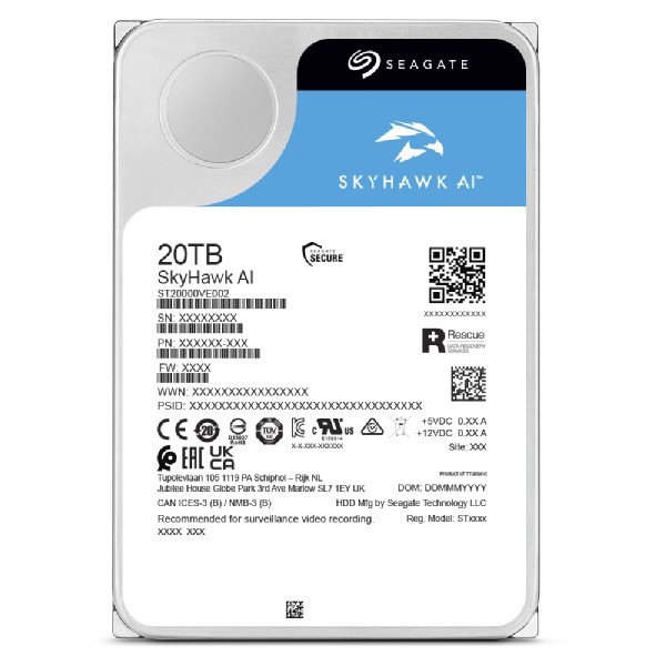 Dysk HDD Seagate SkyHawk AI ST20000VE003 20TB