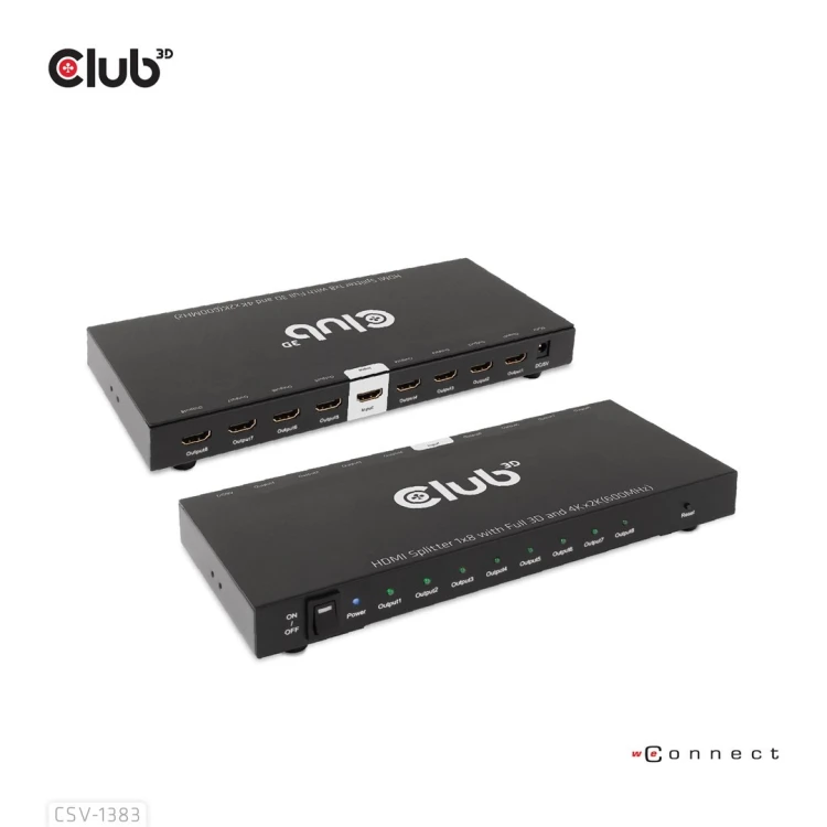 CLUB3D CSV-1383 rozgałęziacz telewizyjny HDMI 8x HDMI